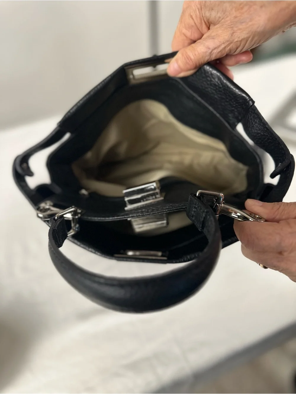 Classic Black Leather Satchel Handbag - Timeless Everyday Style